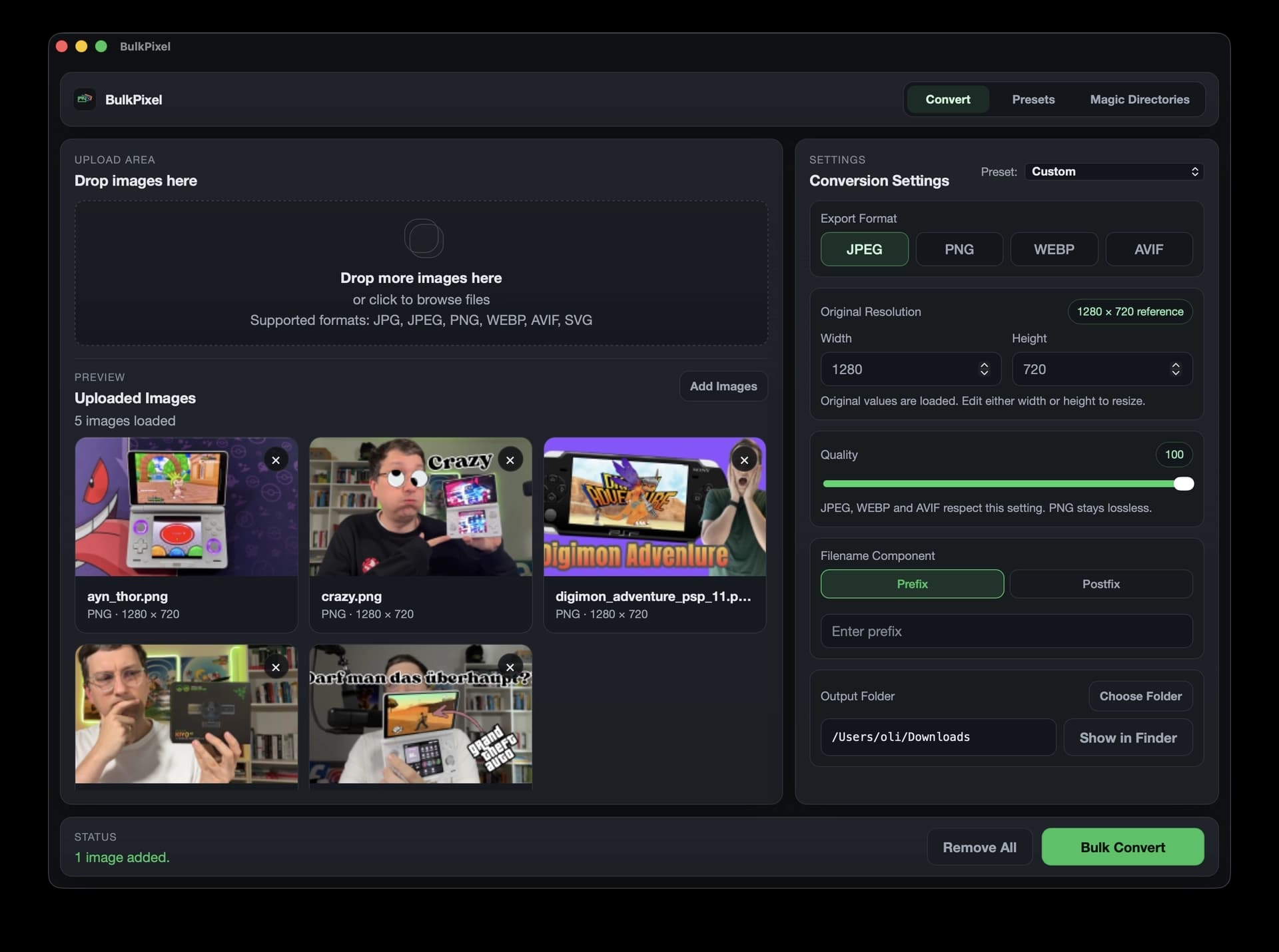 BulkPixel: Batch Image Converter & Resizer product preview for startup listing on Aura++