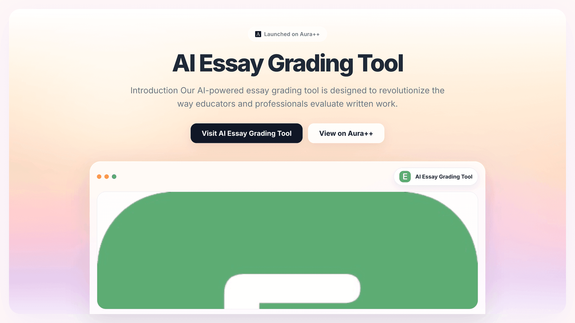 AI Essay Grading Tool launch featured image on Aura++