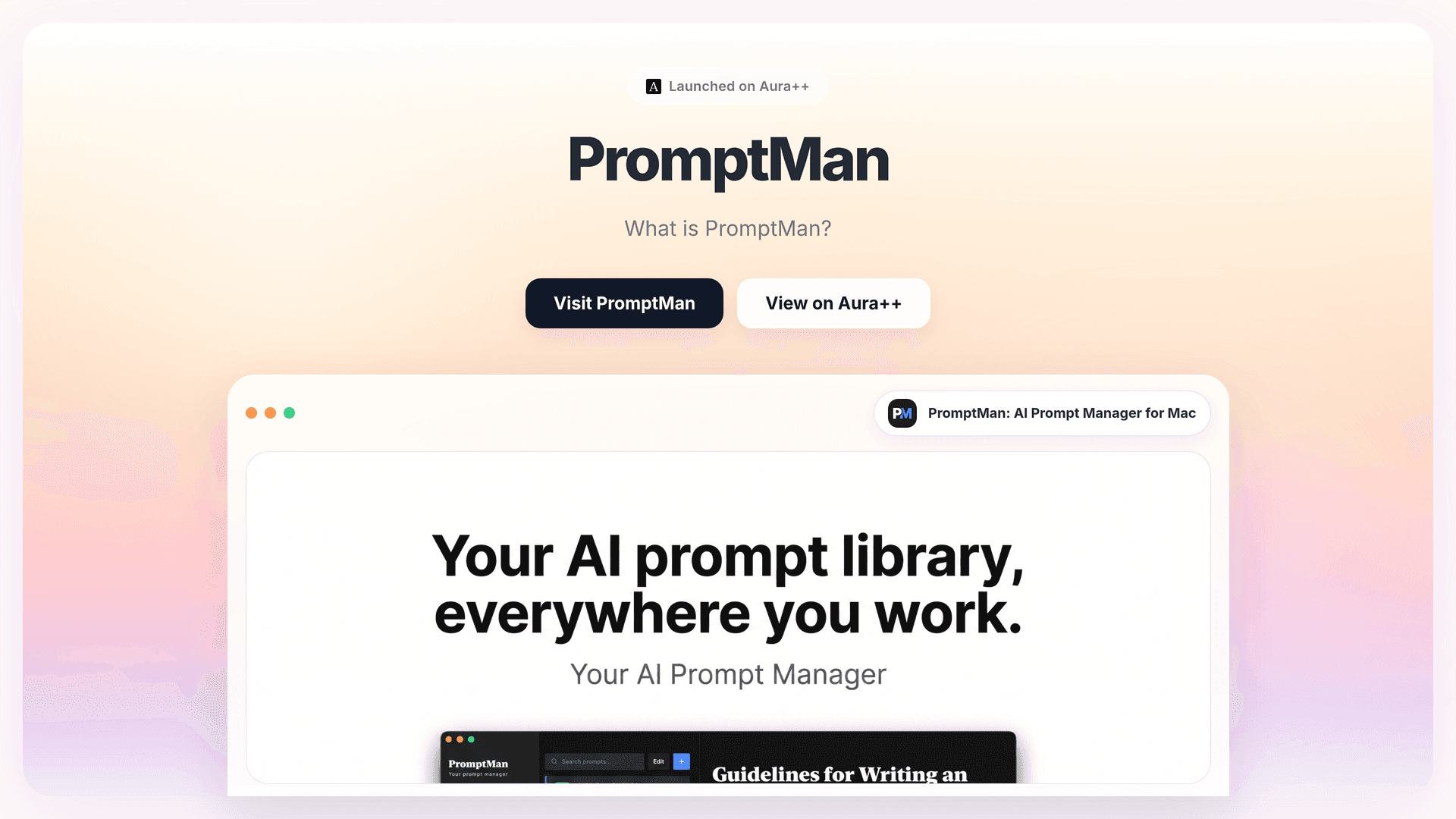PromptMan: AI Prompt Manager for Mac