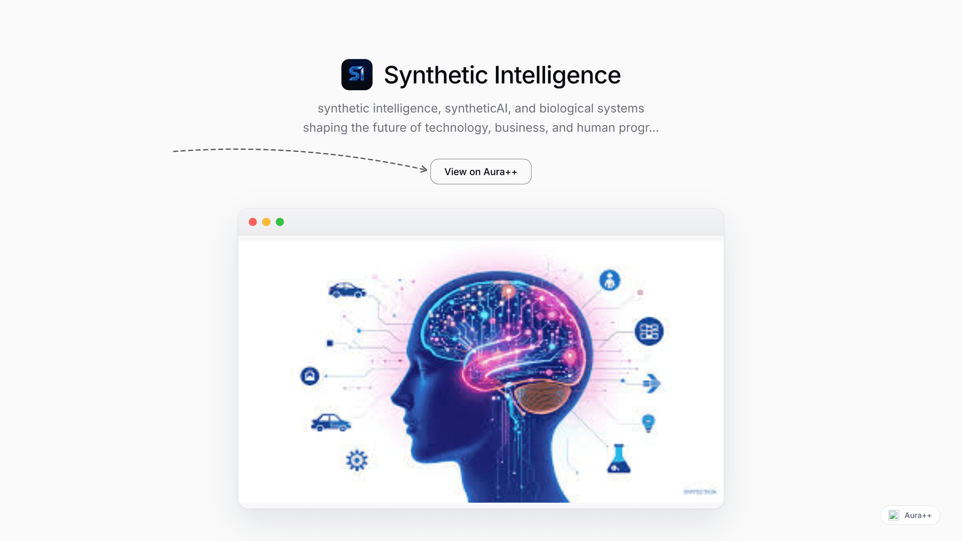 Synthetic Intelligence launch story featured image on Aura++