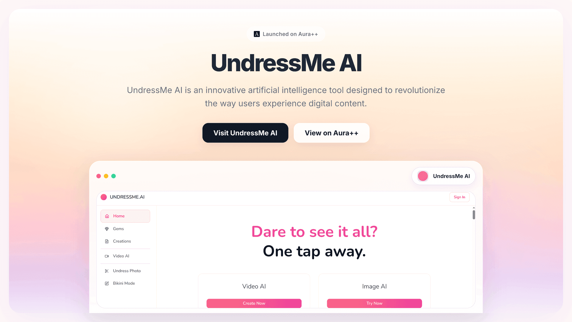 UndressMe AI launch story featured image on Aura++