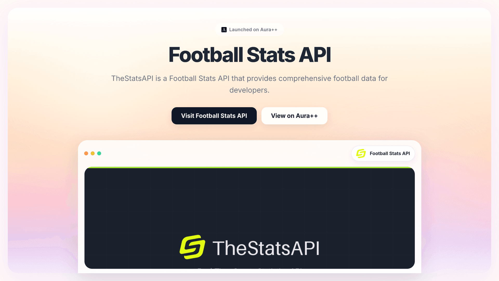 Football Stats API launch story featured image on Aura++