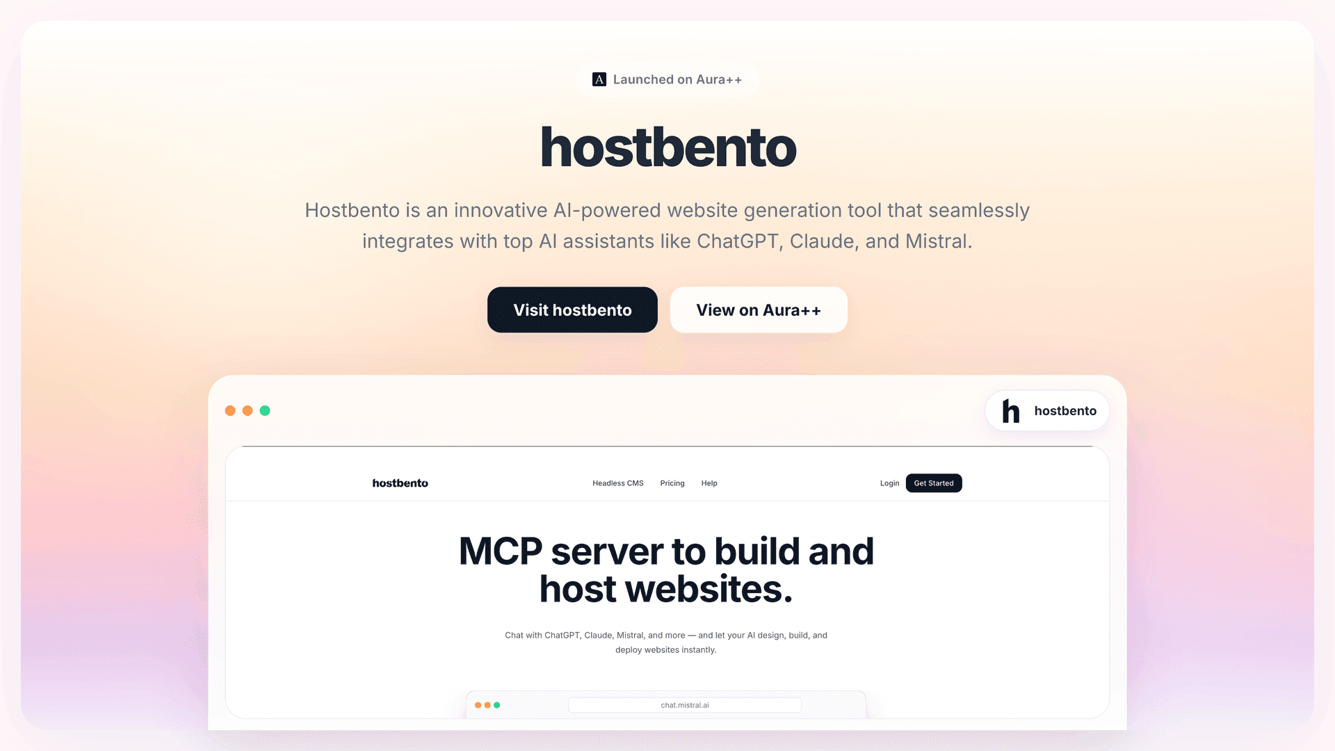 hostbento launch featured image on Aura++