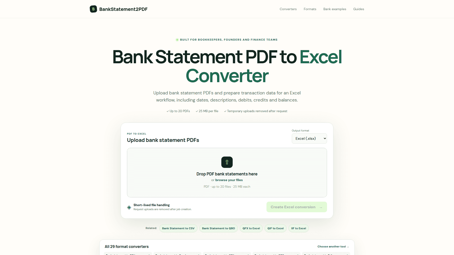BankStatement2PDF Converter product preview for startup listing on Aura++