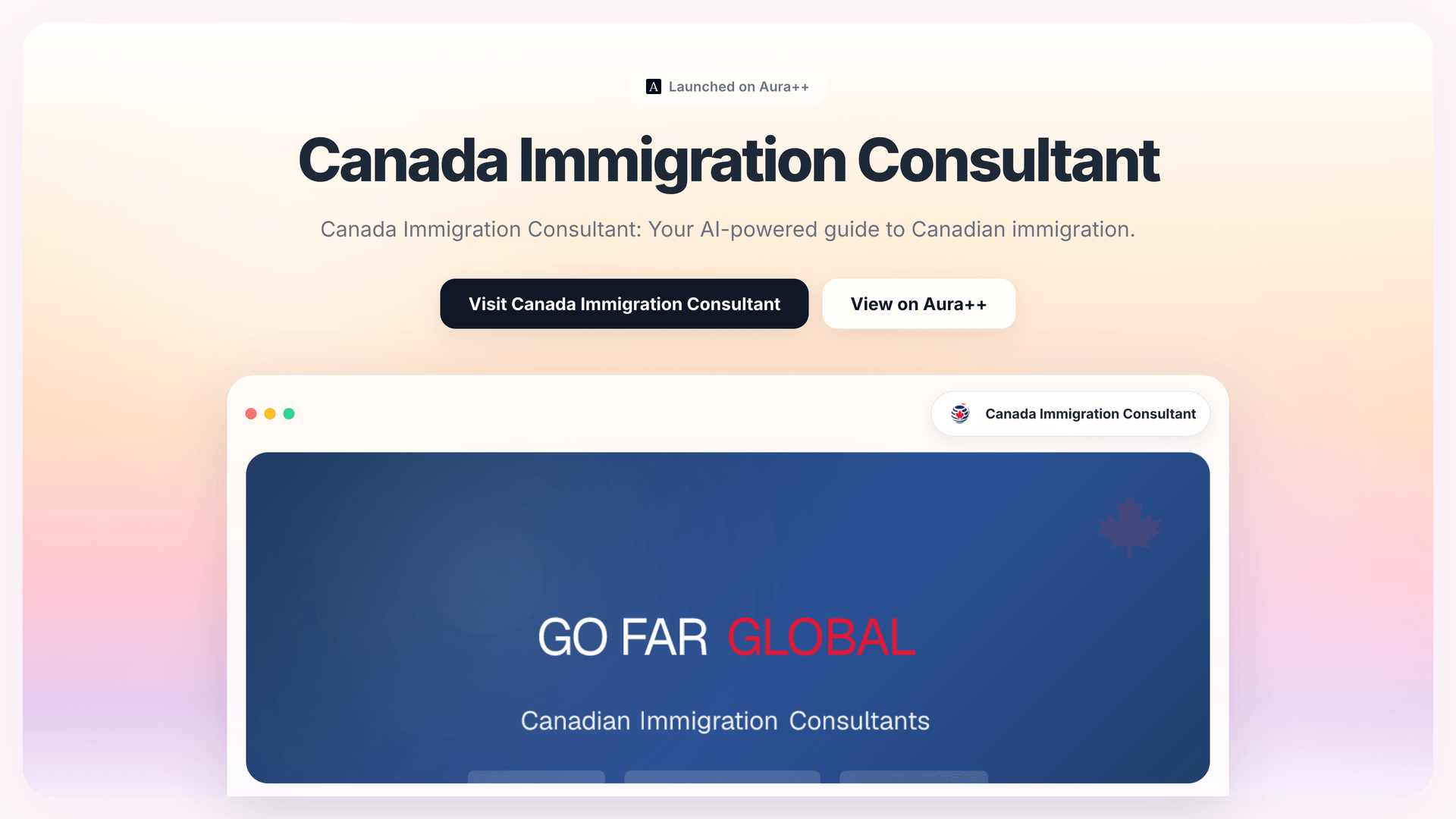 Canada Immigration Consultant launch story featured image on Aura++