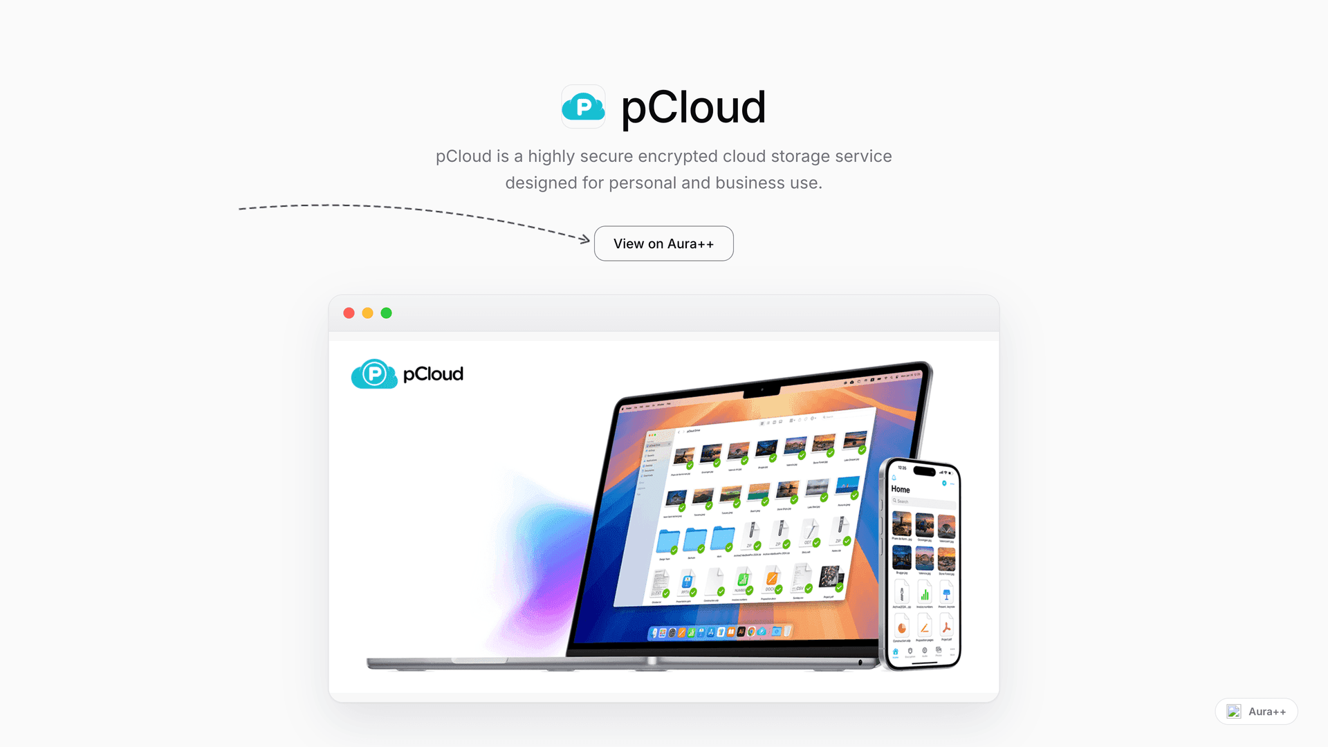 pCloud launch story featured image on Aura++
