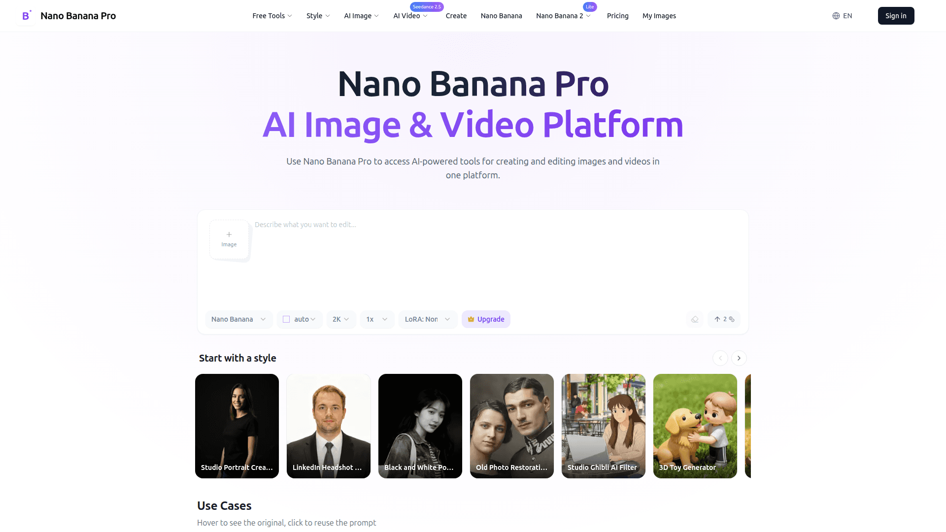 Nano Banana Pro Image Generator product preview for startup listing on Aura++