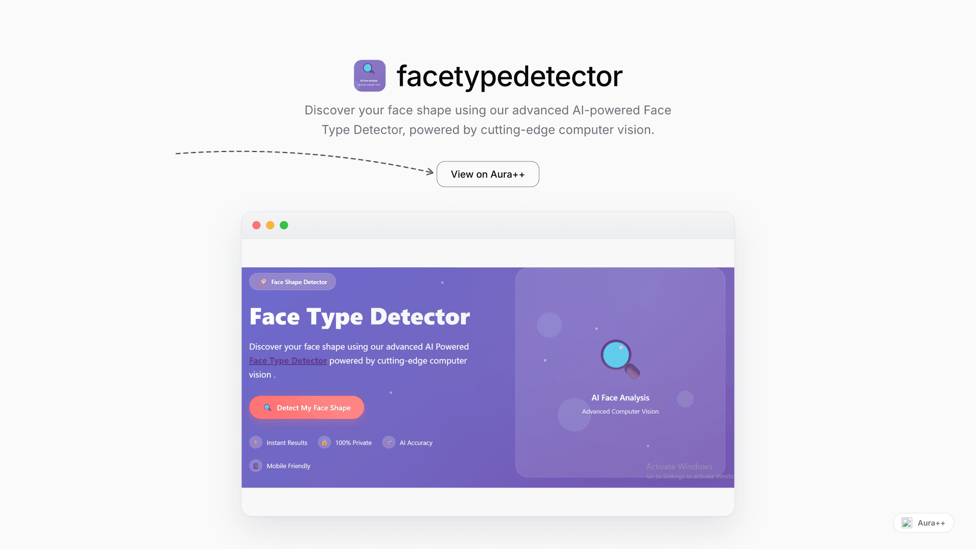 facetypedetector launch featured image on Aura++