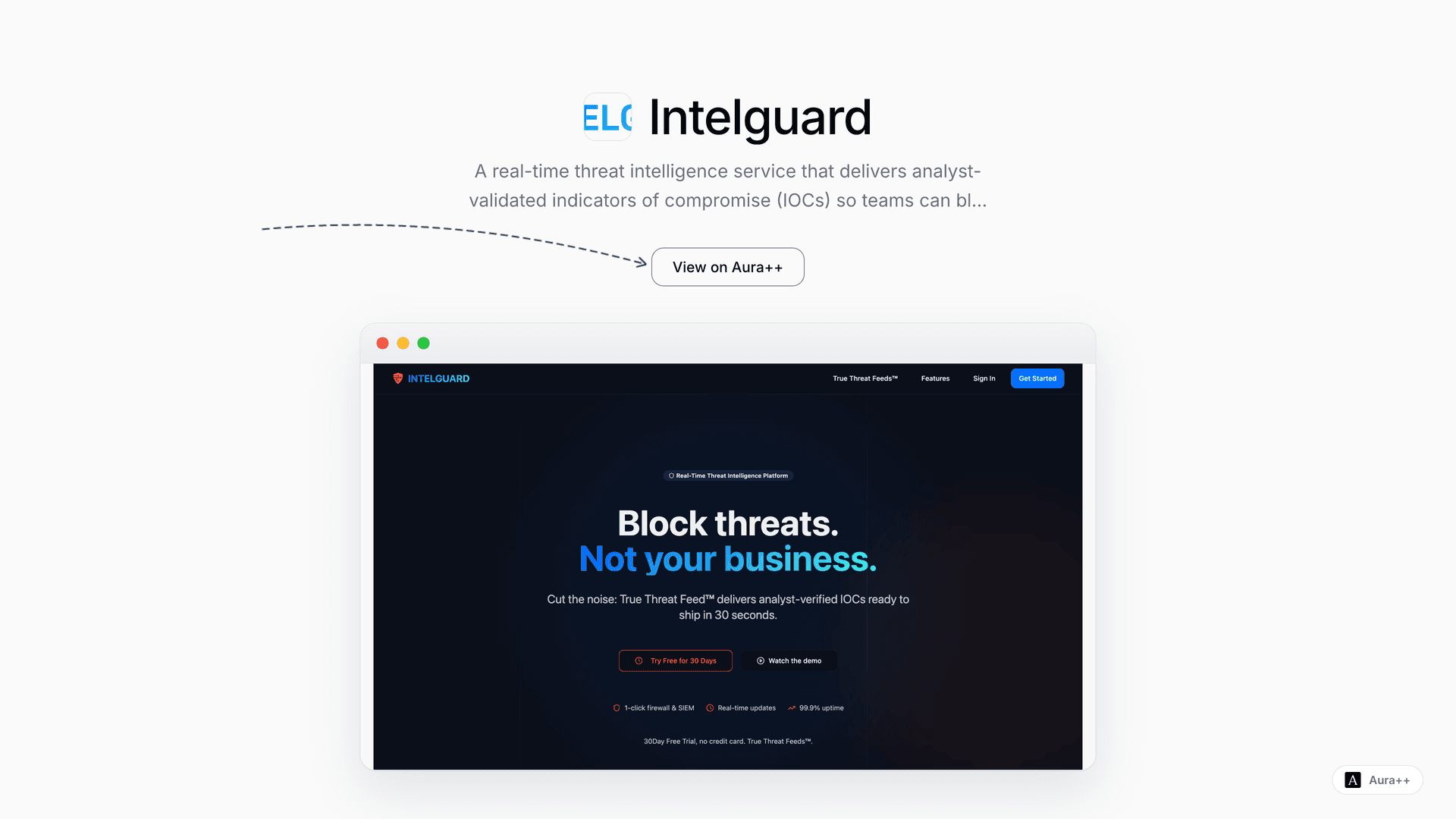 Intelguard launch story featured image on Aura++