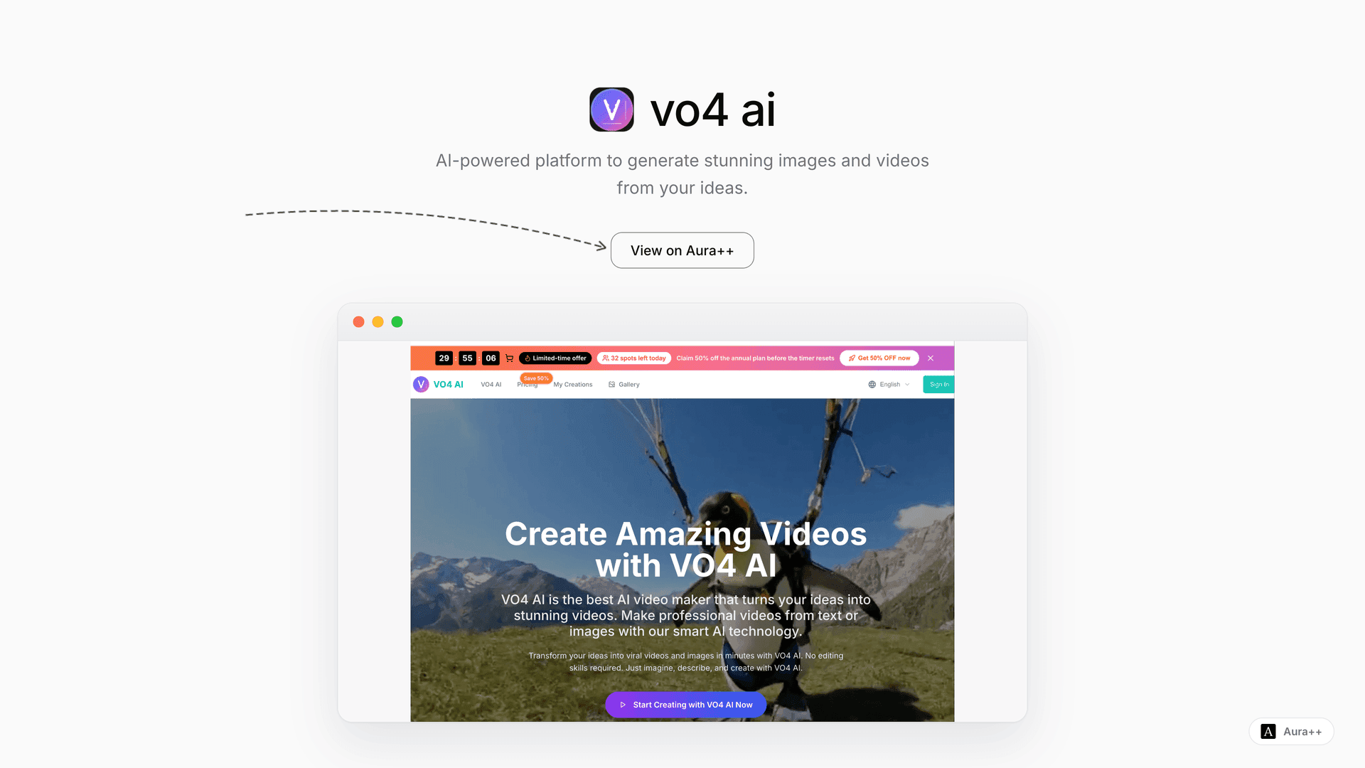 vo4 ai launch story featured image on Aura++