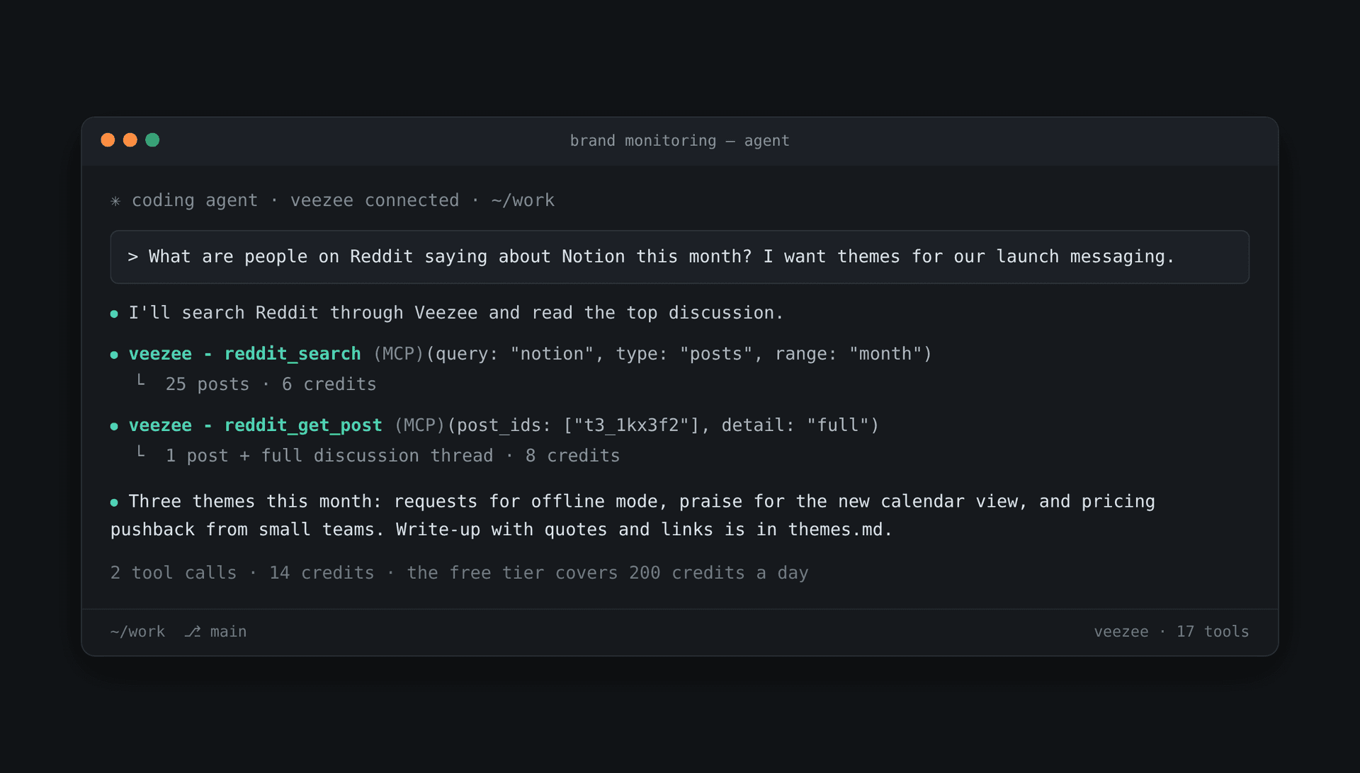 Veezee product preview for startup listing on Aura++