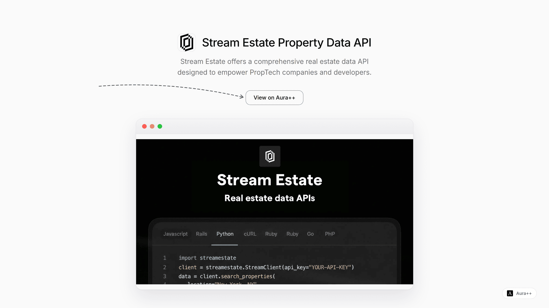 Stream Estate Property Data API