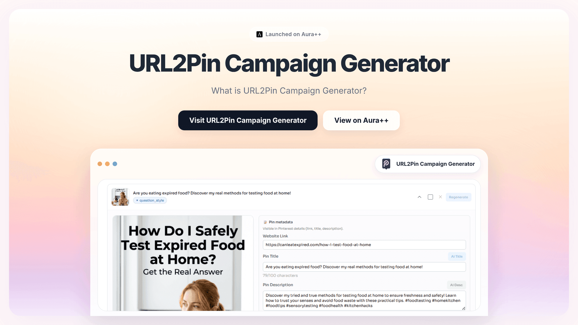URL2Pin Campaign Generator