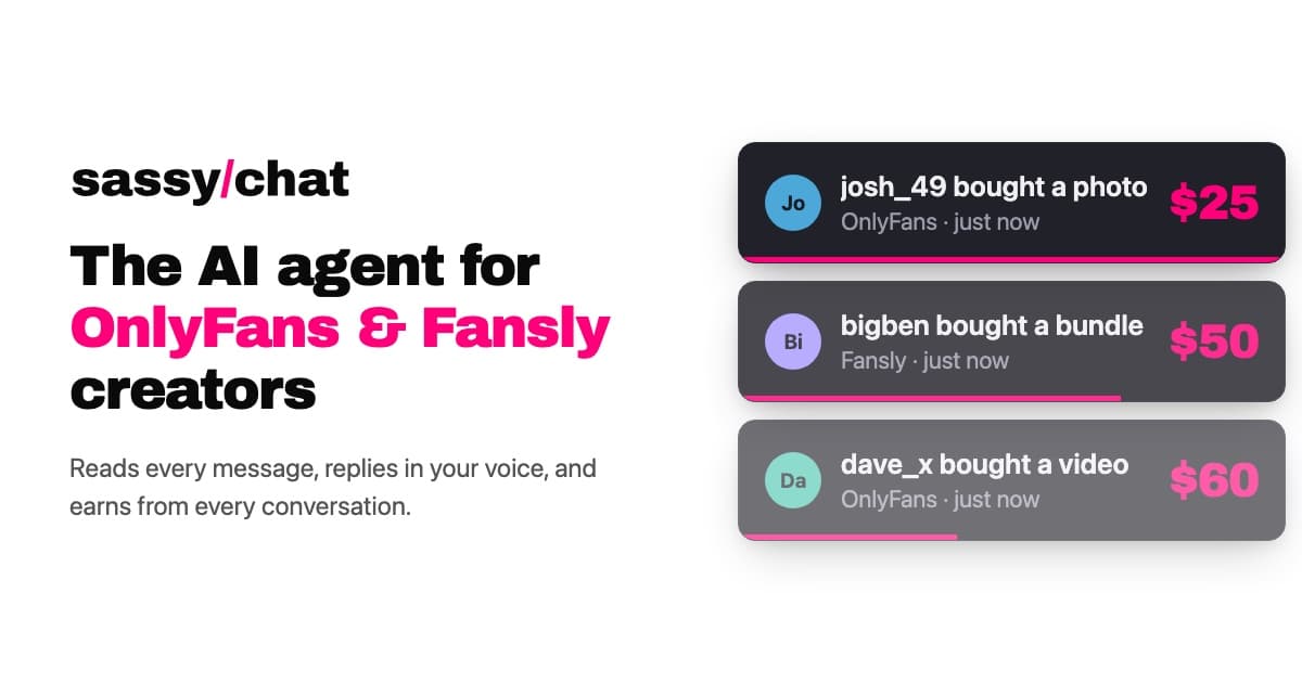 Sassychat product preview for startup listing on Aura++