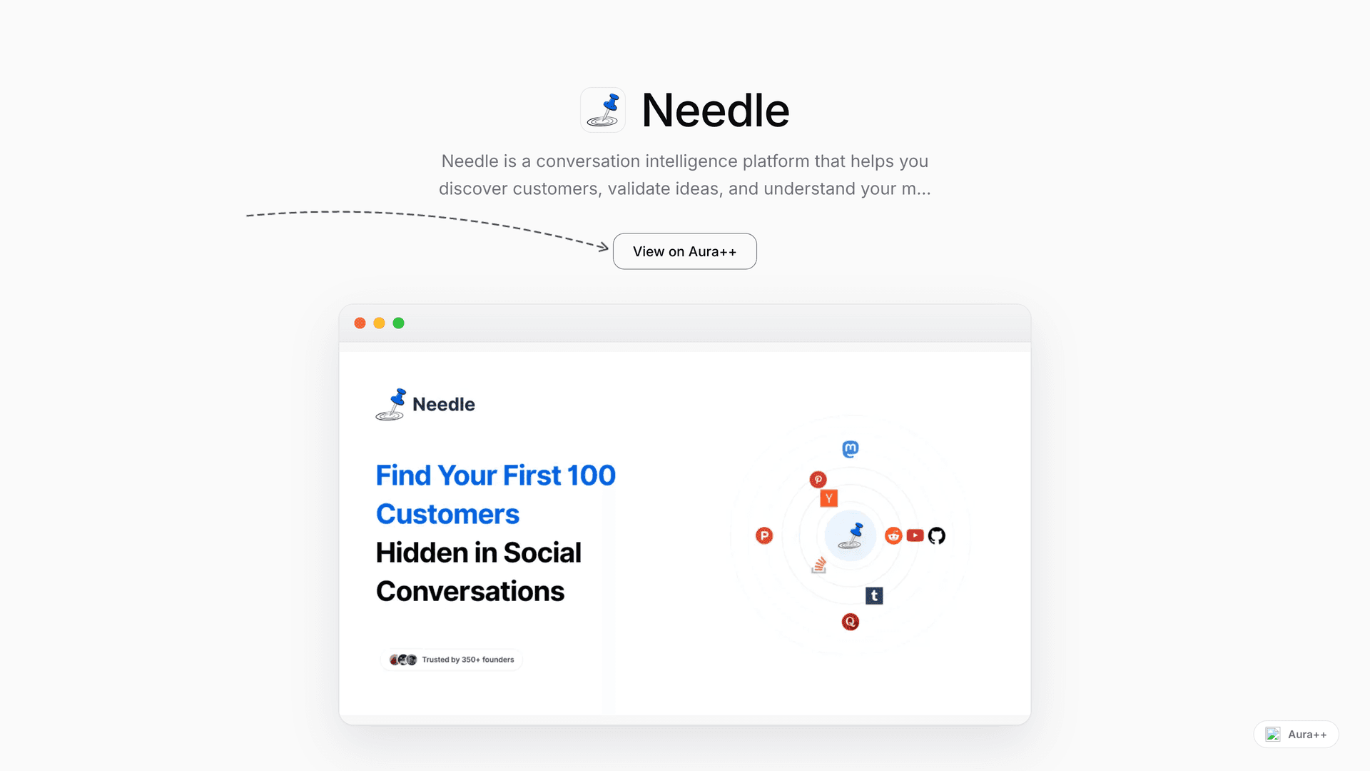 Needle launch story featured image on Aura++
