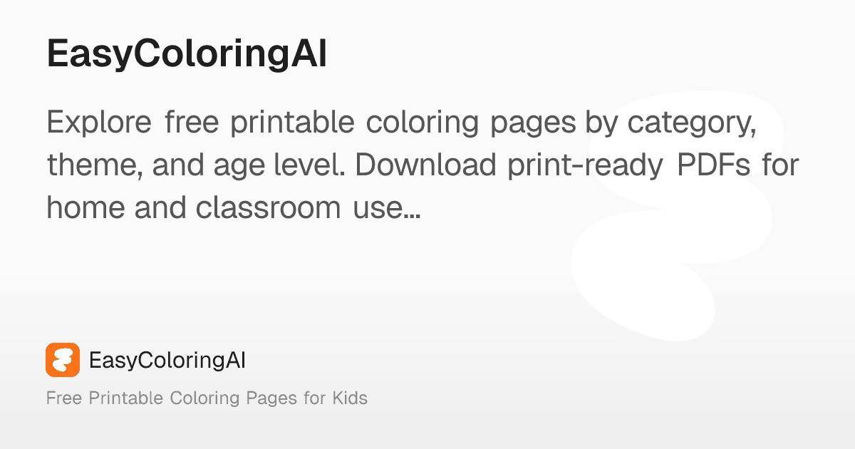 Easy Coloring Pages for Kids - Product Image