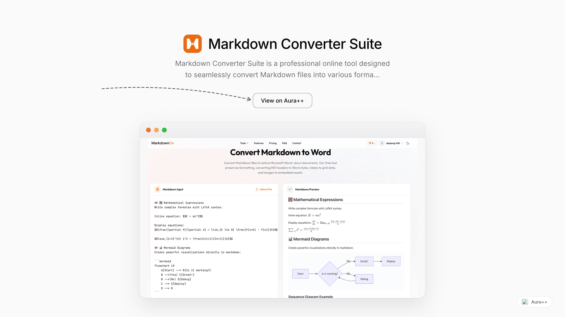 Markdown Converter Suite launch story featured image on Aura++