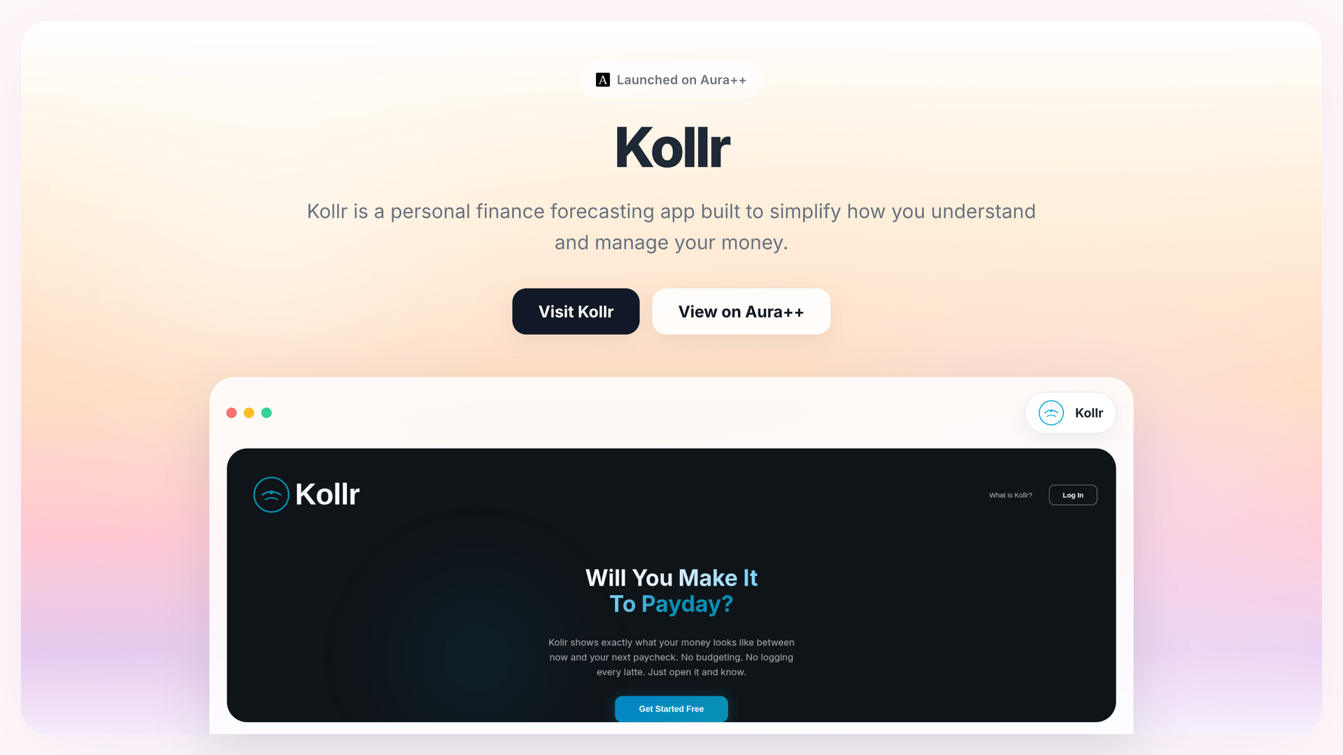 Kollr launch story featured image on Aura++