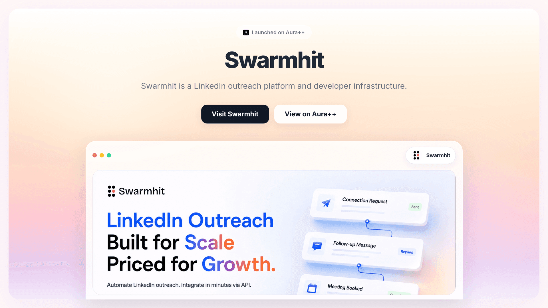 Swarmhit launch story featured image on Aura++