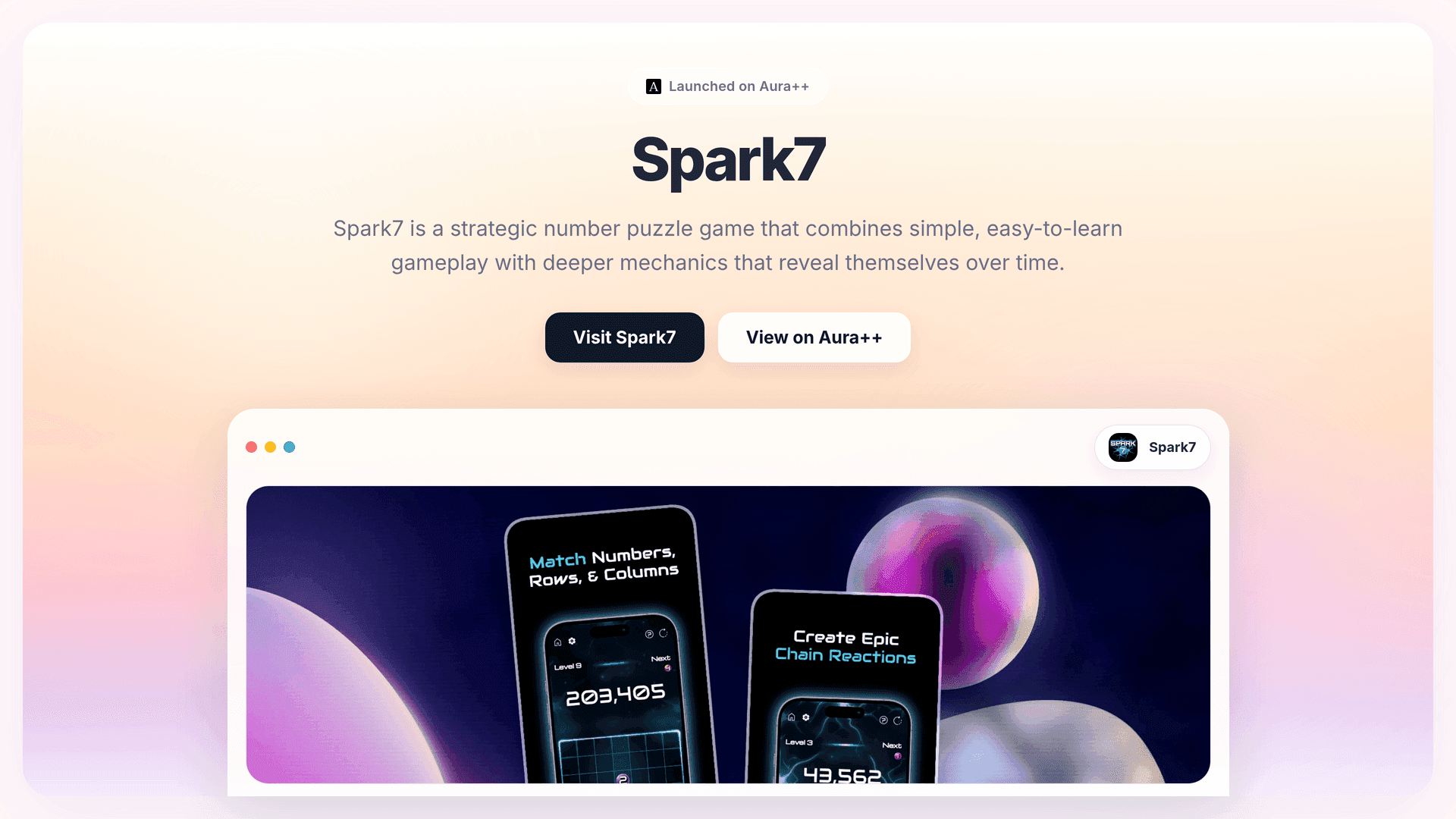 Spark7 launch story featured image on Aura++