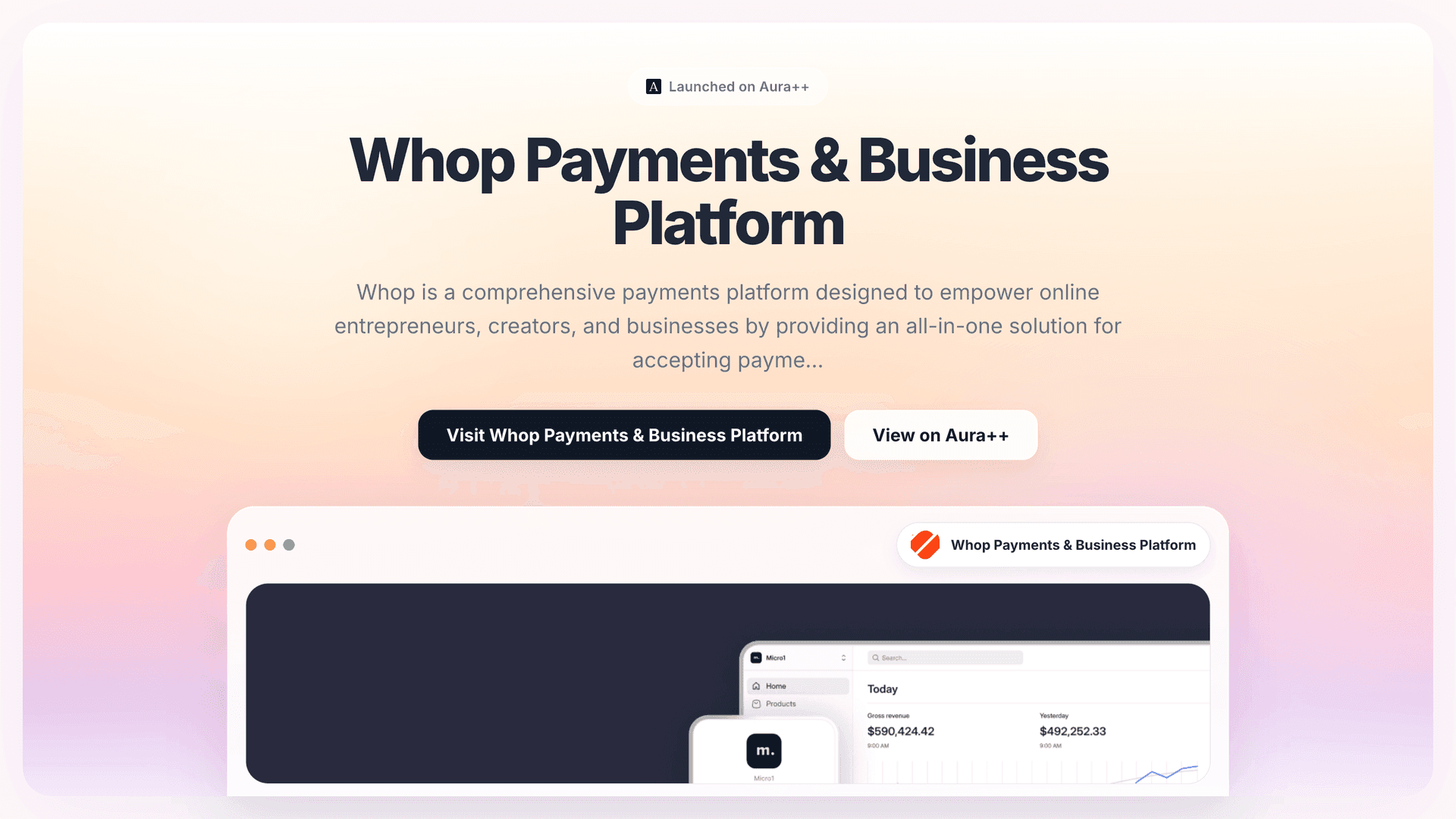 Whop Payments & Business Platform launch featured image on Aura++