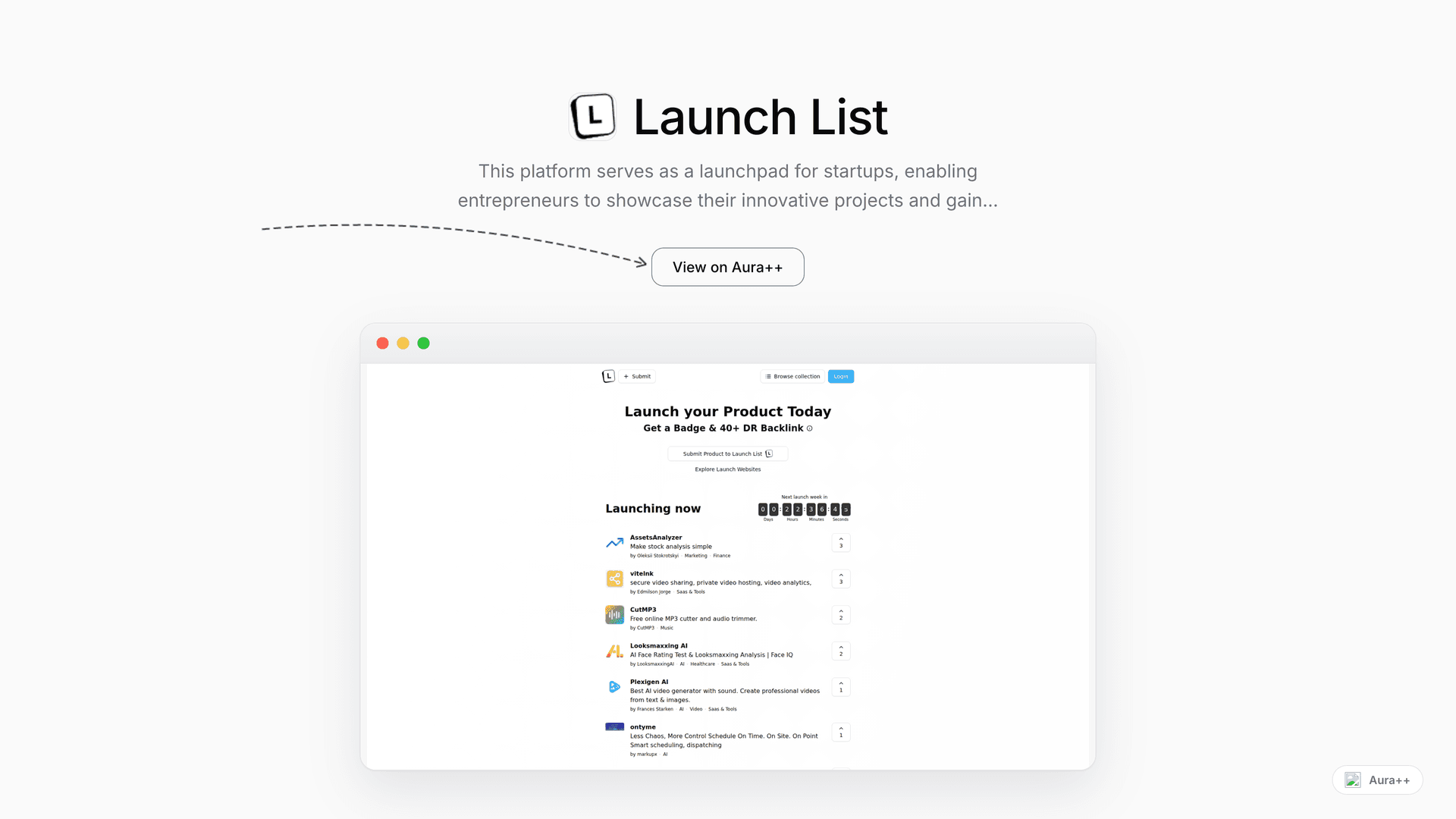 Launch List launch story featured image on Aura++