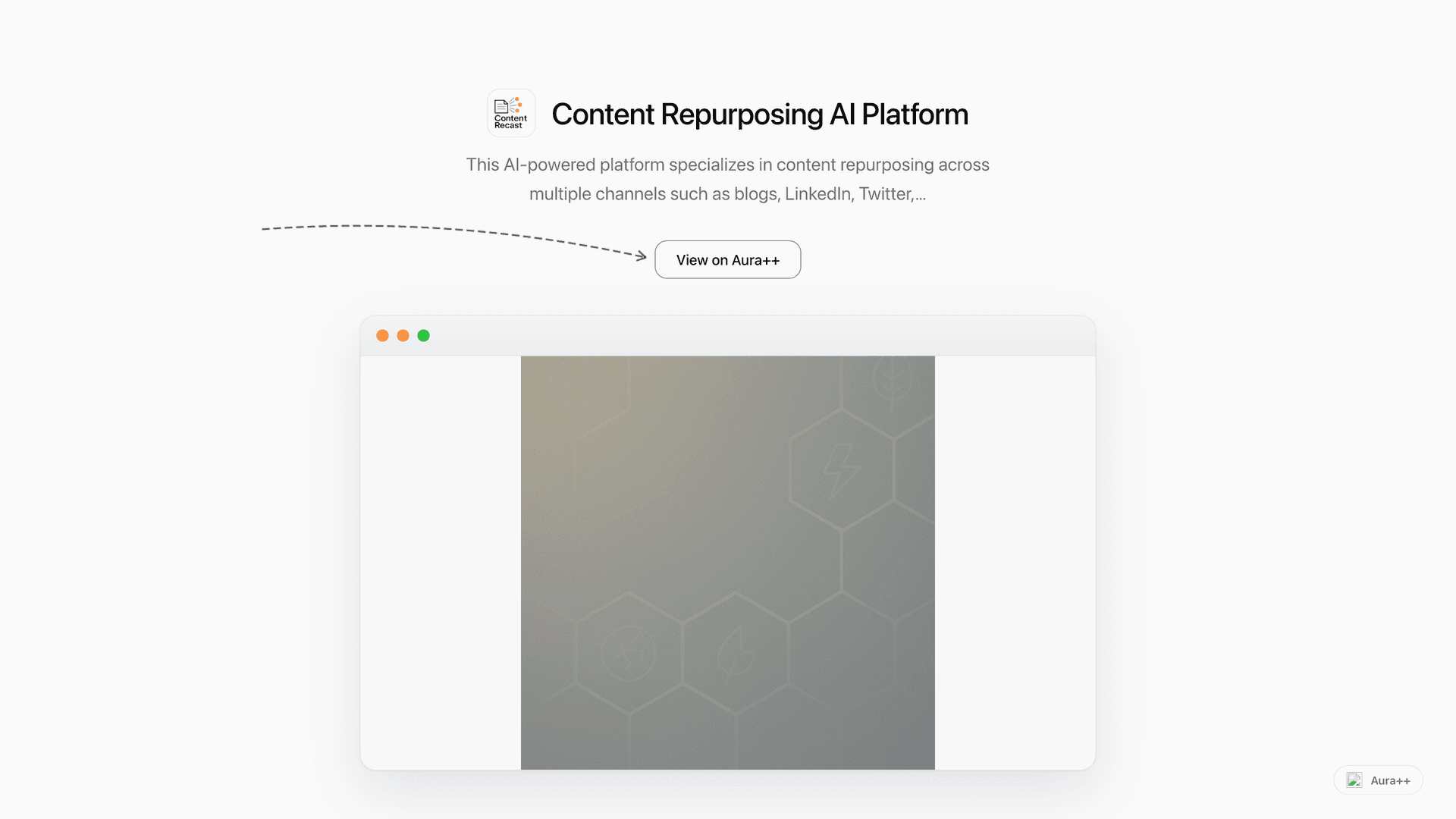 Content Repurposing AI Platform launch story featured image on Aura++