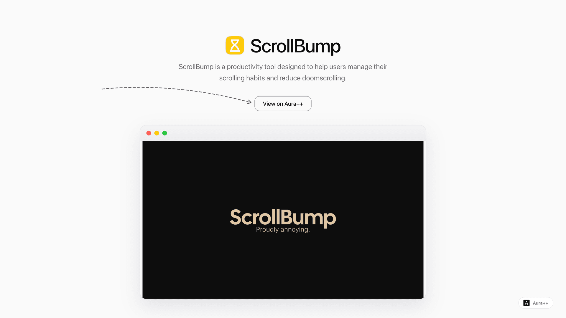 ScrollBump - Break App for Doomscrolling launch featured image on Aura++