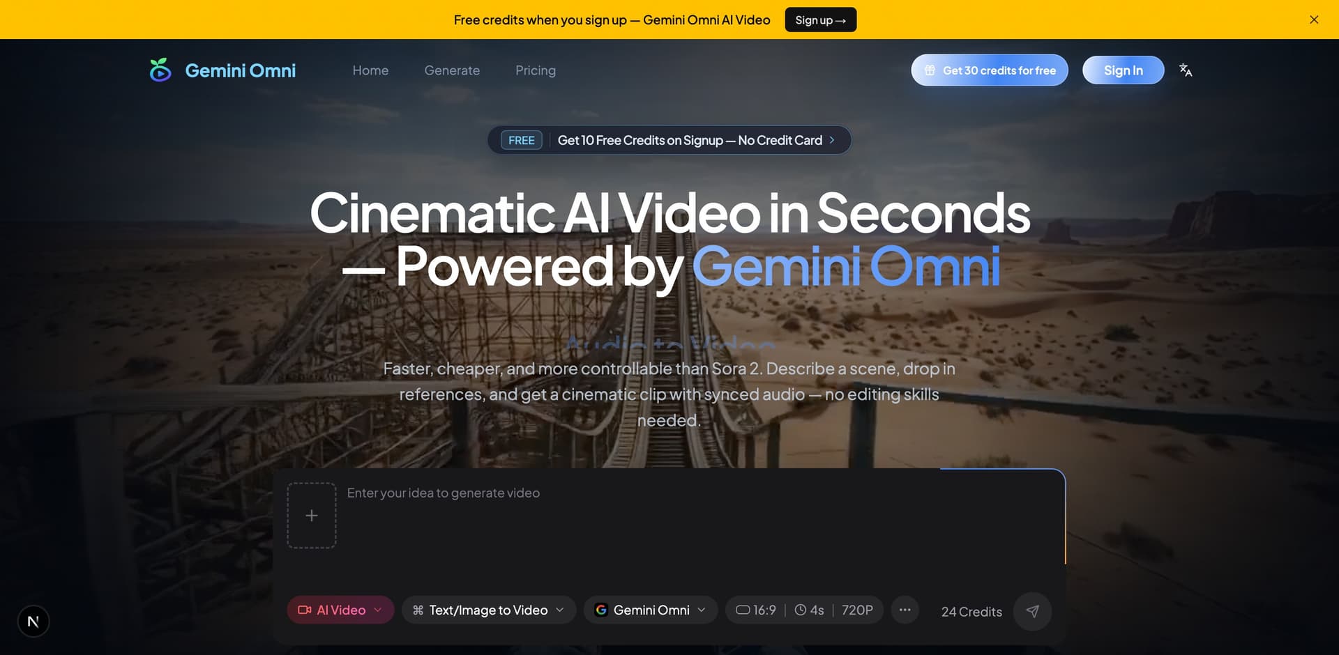 Gemini Omni AI Video Generator product preview for startup listing on Aura++