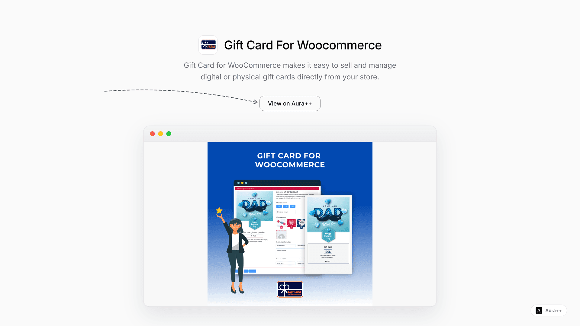 Gift Card For Woocommerce launch story featured image on Aura++