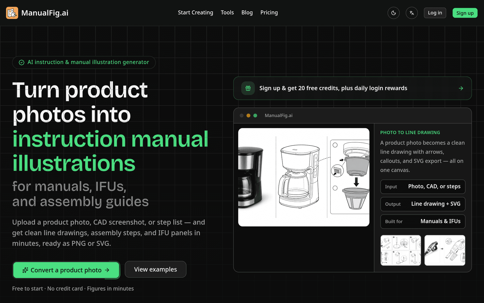ManualFig product preview for startup listing on Aura++