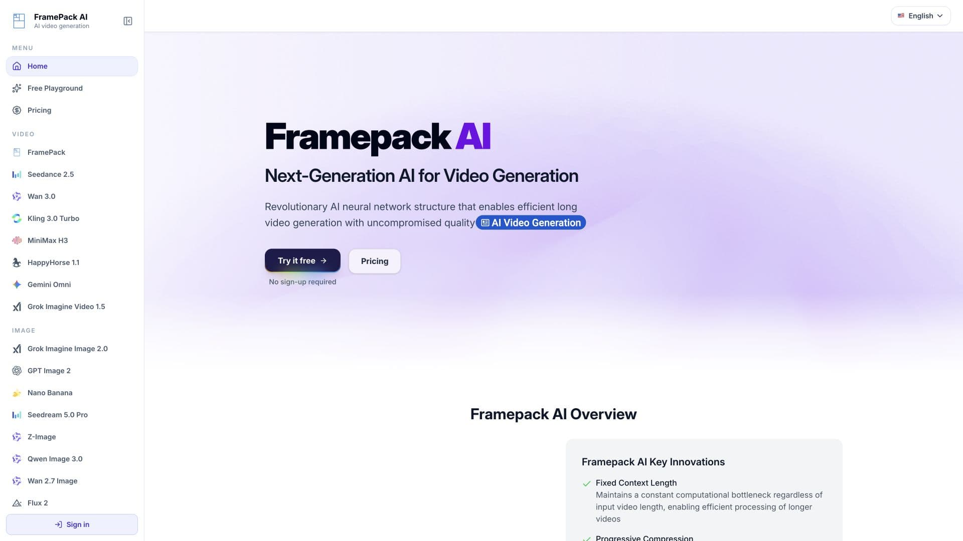 FramePack AI product preview for startup listing on Aura++