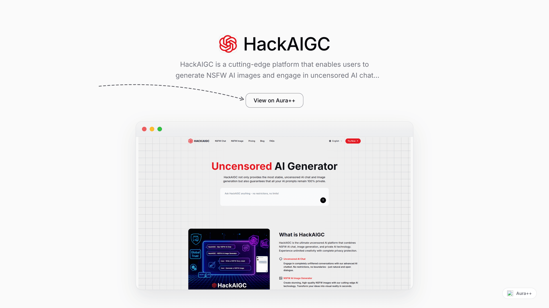 HackAIGC launch story featured image on Aura++