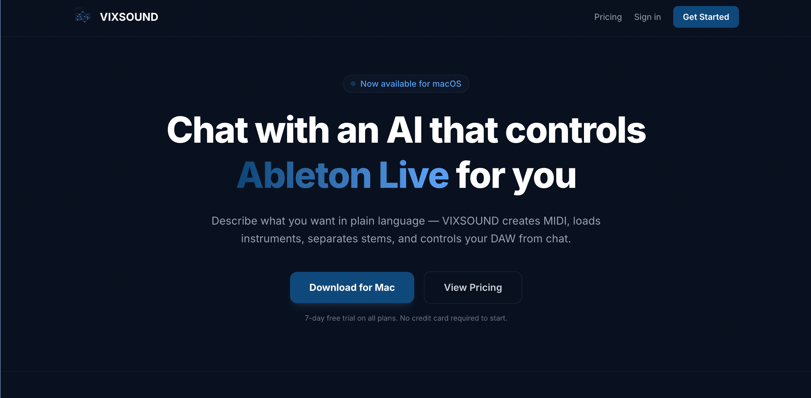 VIXSOUND AI for Ableton Live
