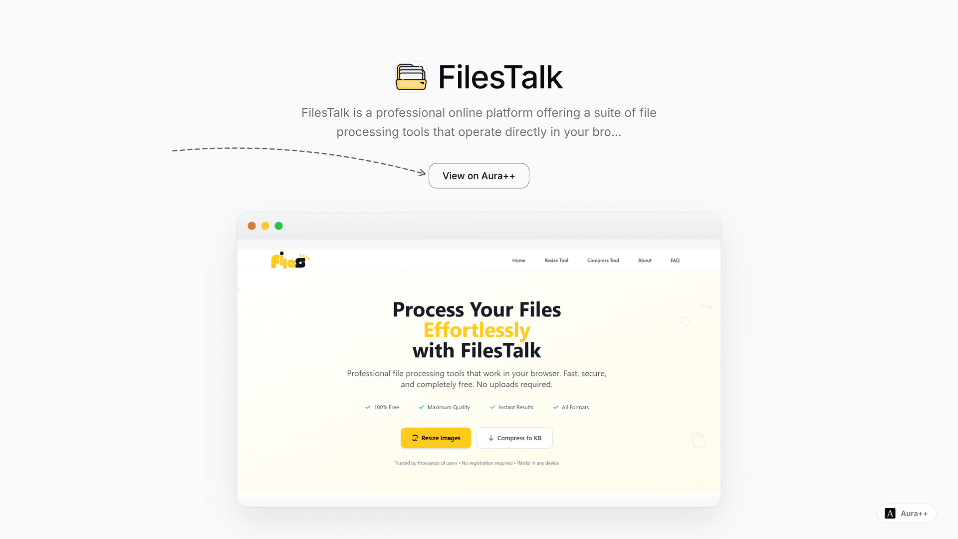 FilesTalk launch story featured image on Aura++