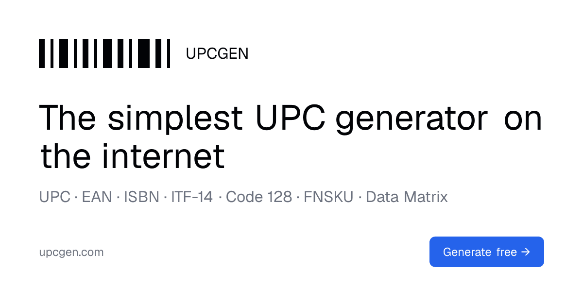UPCgen - Free Barcode Generator for E-commerce - Product Image