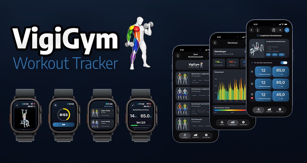 VigiGym Workout Tracker for iPhone & Apple Watch
