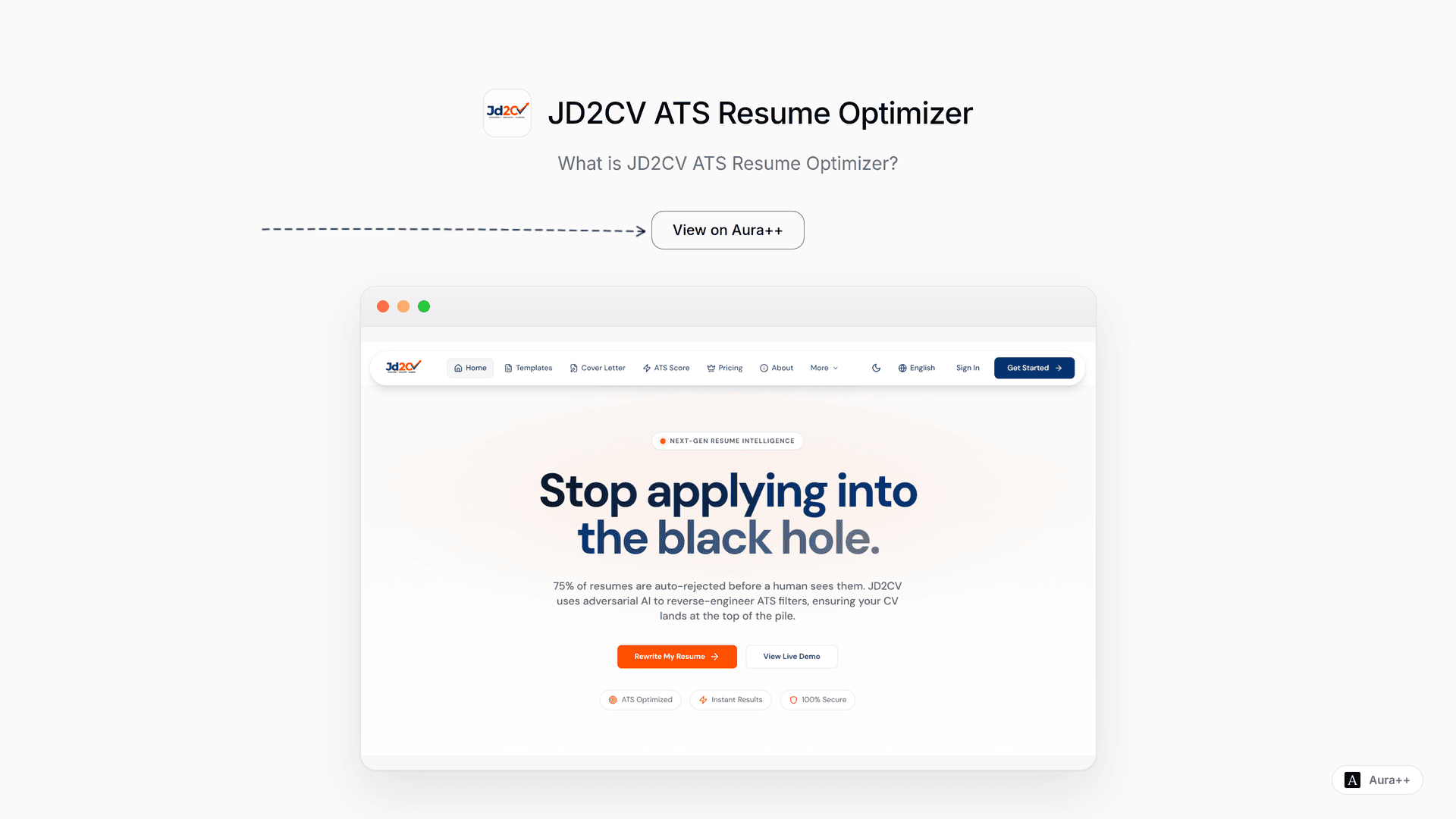 JD2CV ATS Resume Optimizer
