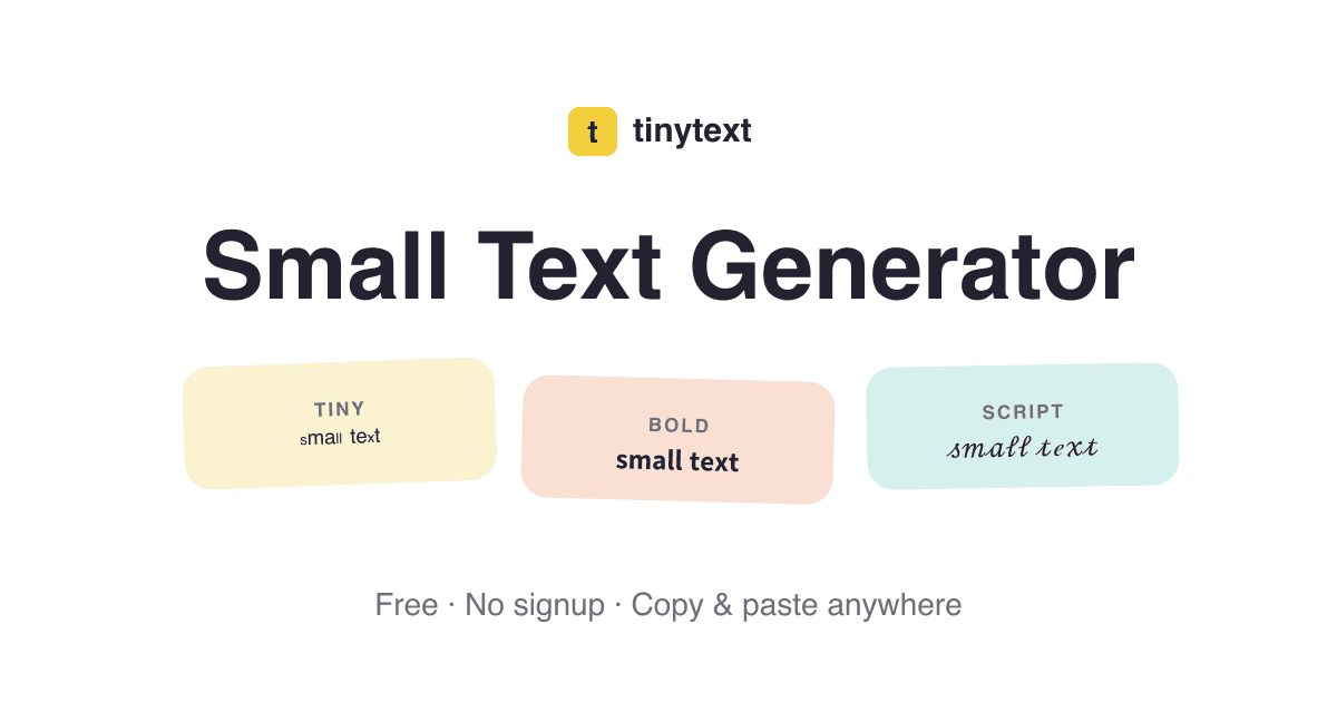 Tiny Text product preview for startup listing on Aura++