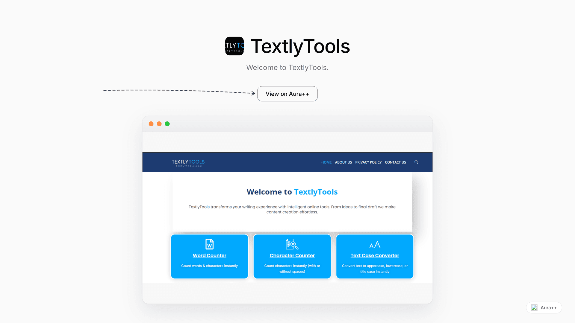 TextlyTools launch story featured image on Aura++