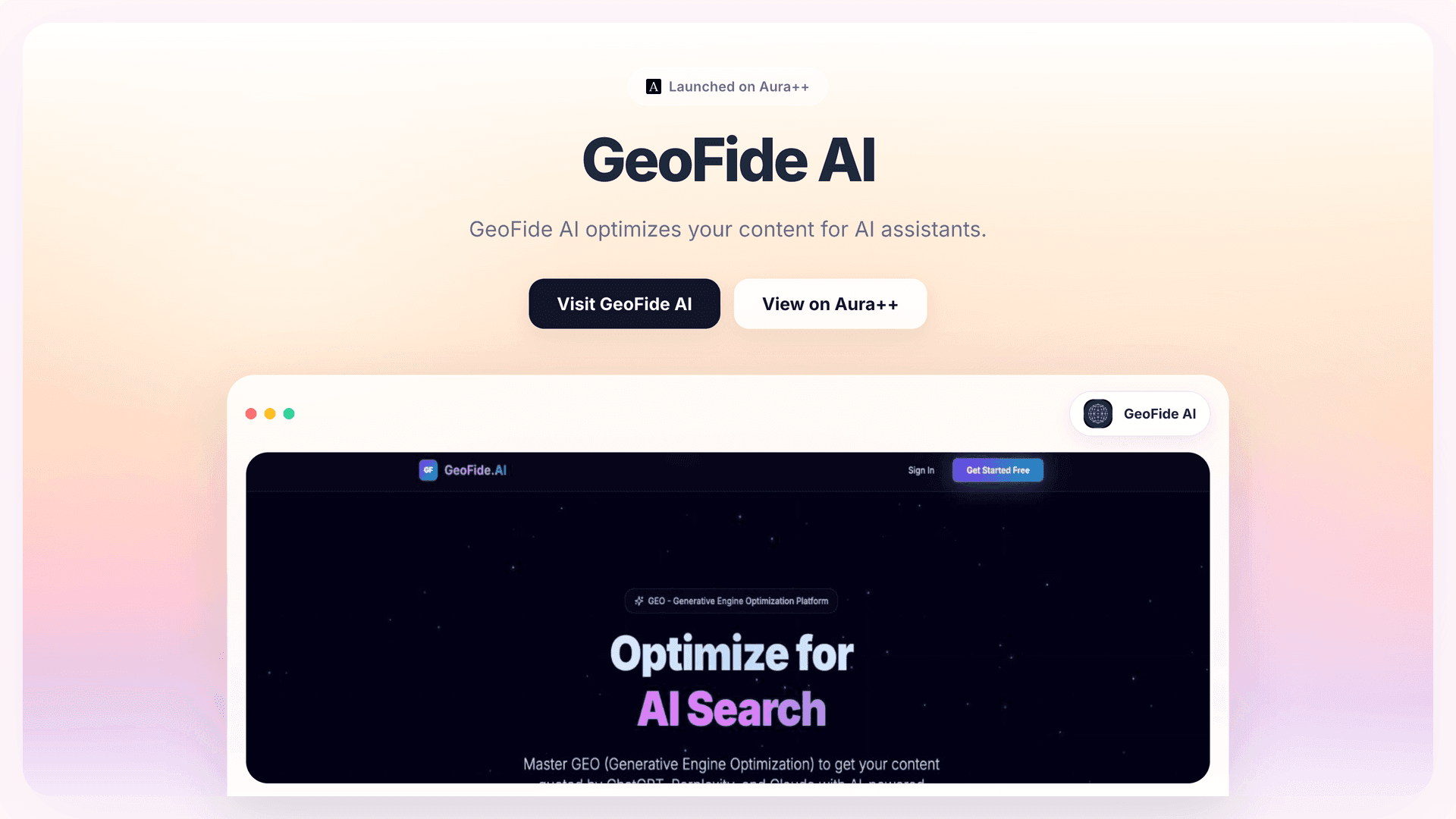 GeoFide AI launch featured image on Aura++