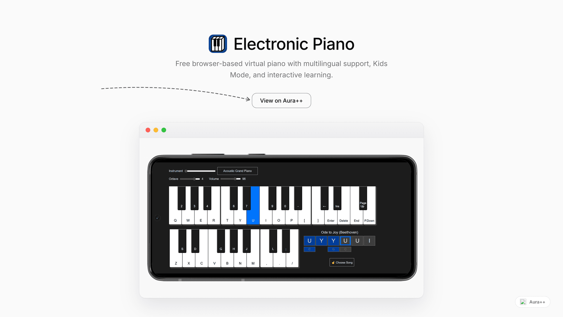 Electronic Piano launch story featured image on Aura++