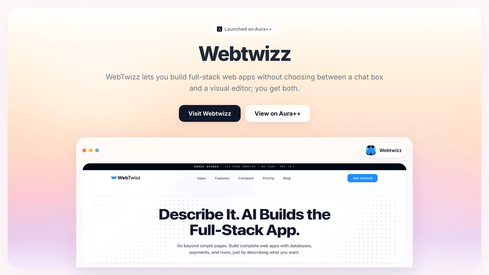 Webtwizz launch featured image on Aura++