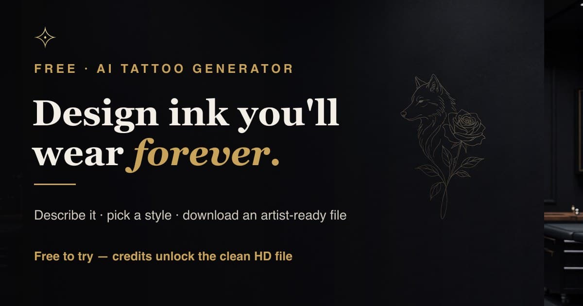 AI Tattoo Generator product preview for startup listing on Aura++