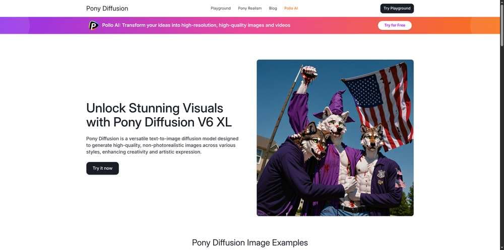 Pony Diffusion product preview for startup listing on Aura++