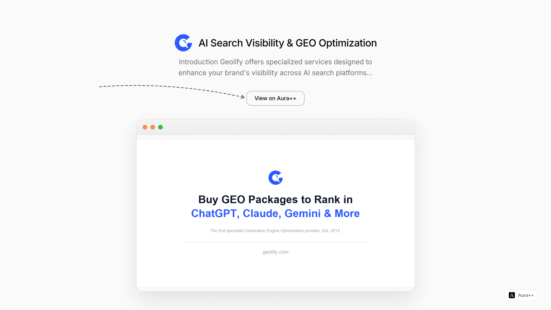 Boost AI Search Visibility with Geolify's GEO Optimization