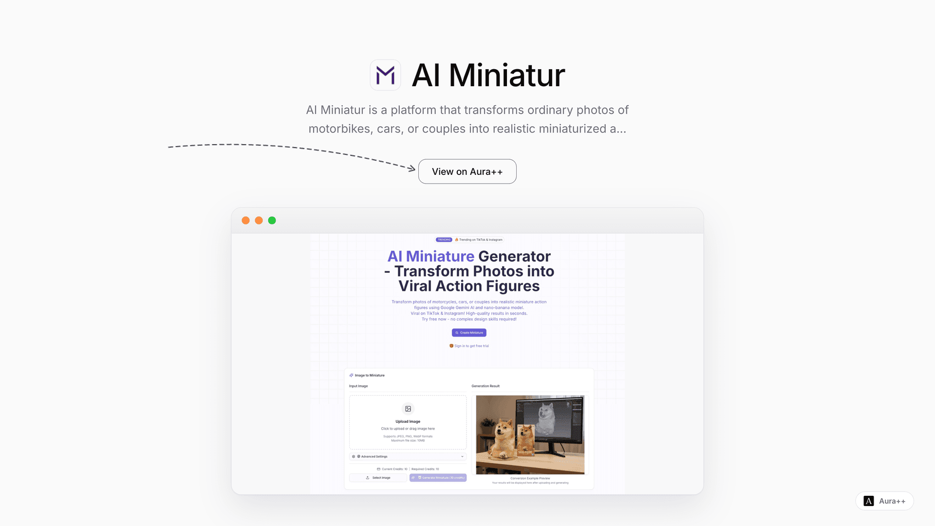 AI Miniatur launch story featured image on Aura++