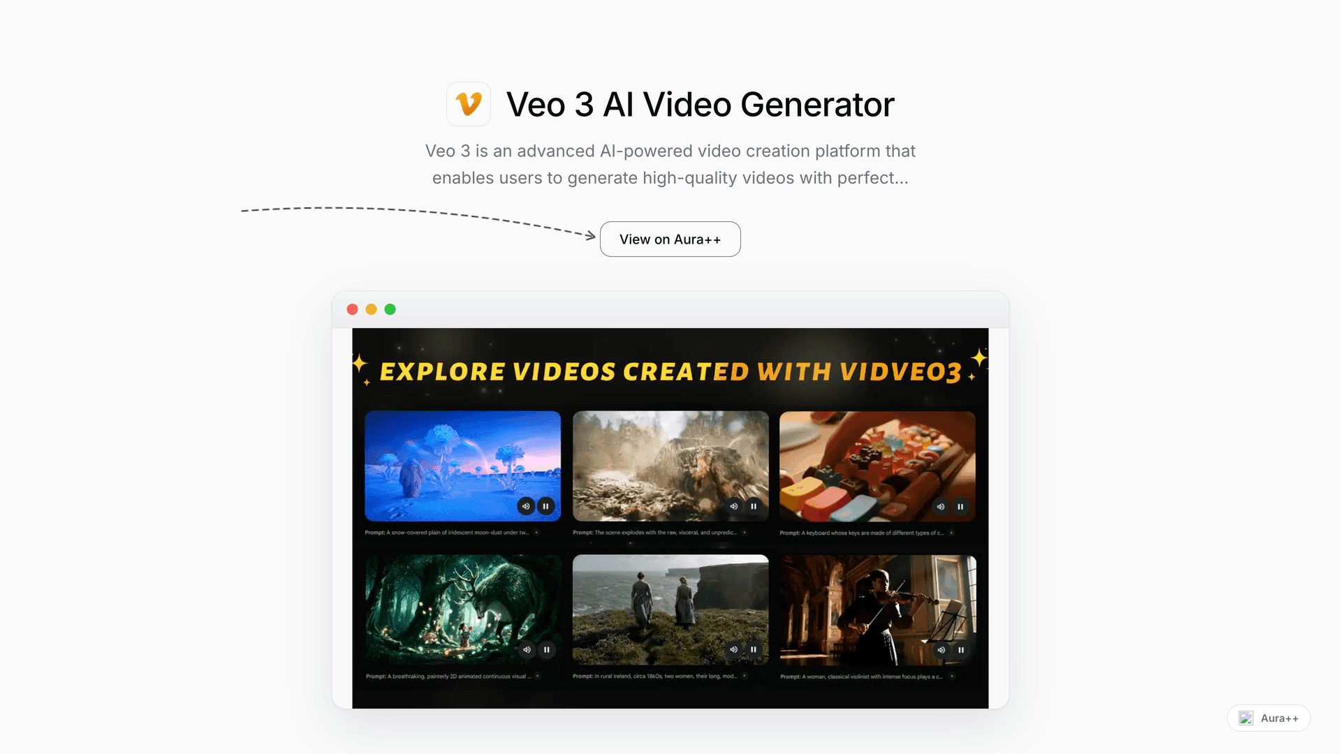 Veo 3 AI Video Generator launch story featured image on Aura++