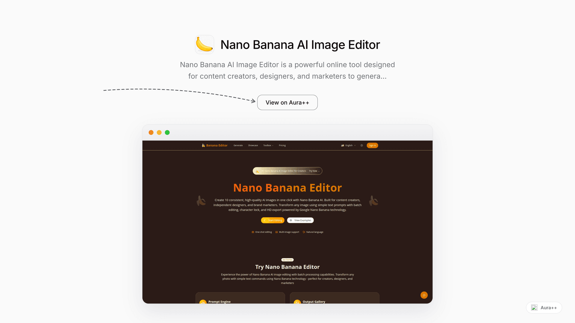 Nano Banana AI Image Editor launch story featured image on Aura++