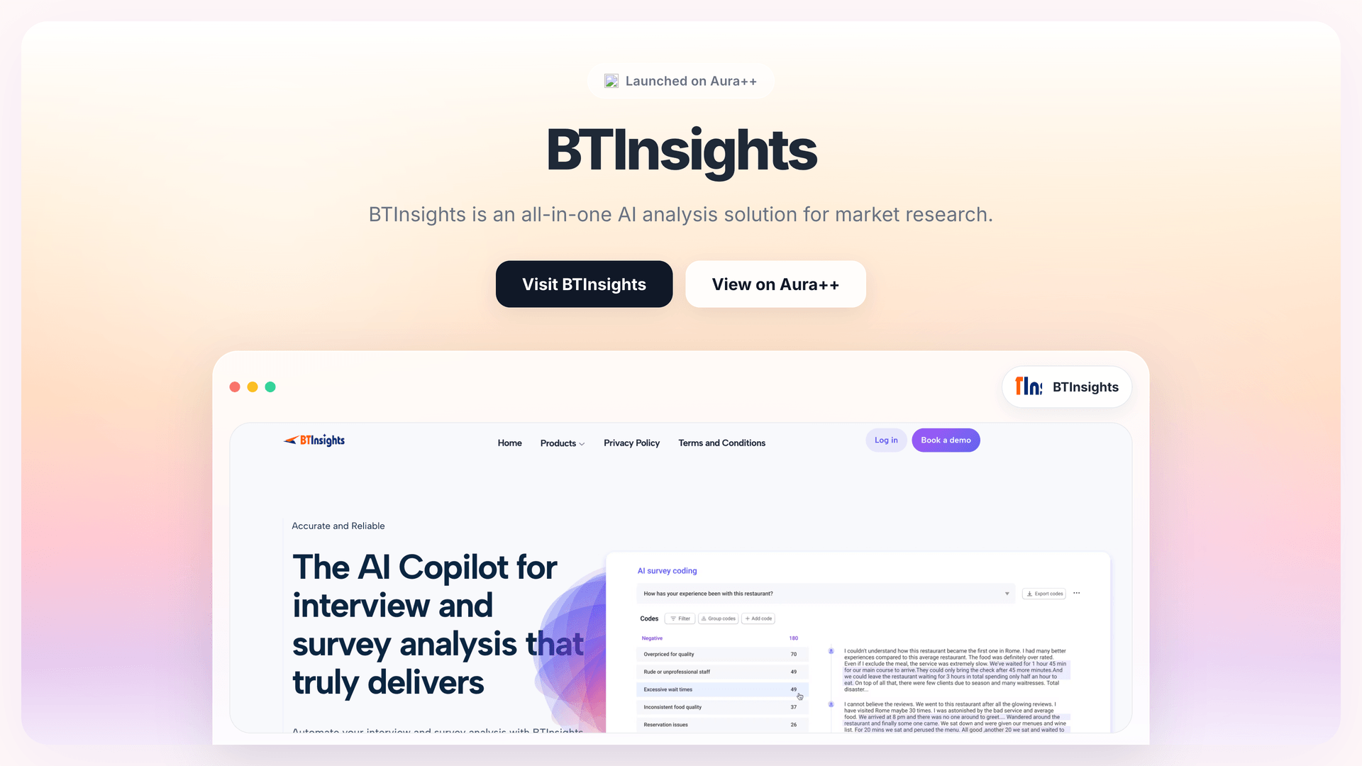 BTInsights launch story featured image on Aura++